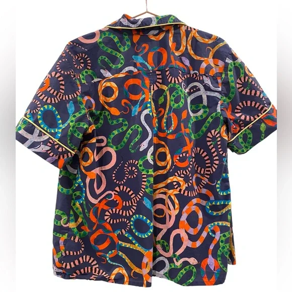 RACHEL ANTONOFF Snake Print Pajama Top XL - Picture 5 of 6